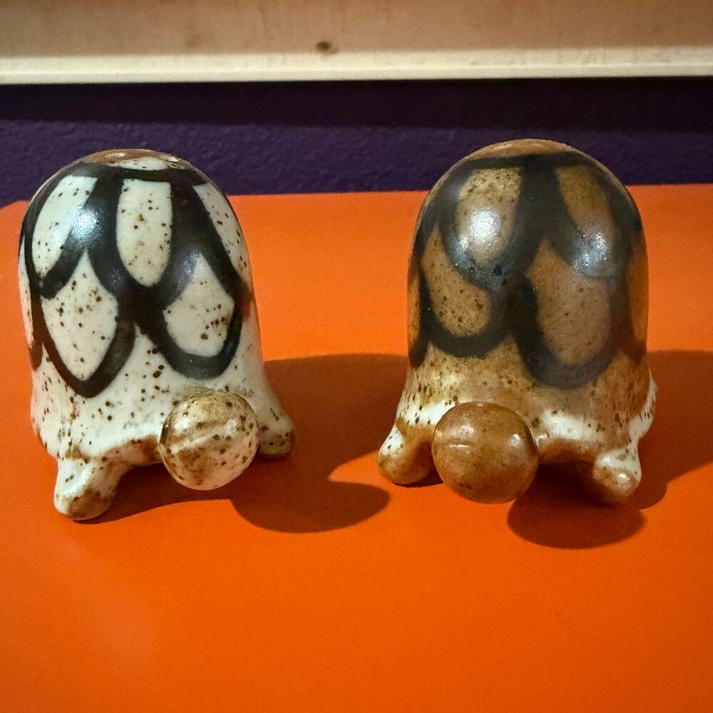 Counterpoint Japan Turtle Salt Pepper Shakers Ceramic Speckled Tortoise Set